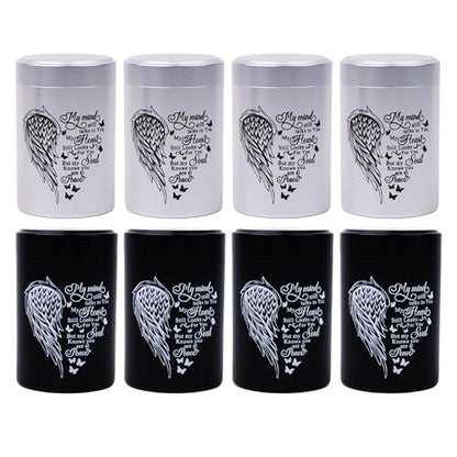 3 Inches Small Urns for Human Ashes Set of 8 Mini Urns for Sharing Small Keepsake Urns Memorial Ashes Holder-Wing - size: Set of 8-heart wing