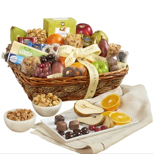 GreatFoods Sincere Sympathy Fruit & Sweets Deluxe Gift Basket