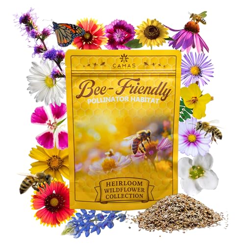 Camas Wildflower Seeds Bulk 1/4 lb – Perennial & Annual Wildflower Seed Mix for Planting Outside, Pure Seed No Fillers, Wild Flower Seeds Throw and Grow for Bees & Pollinators