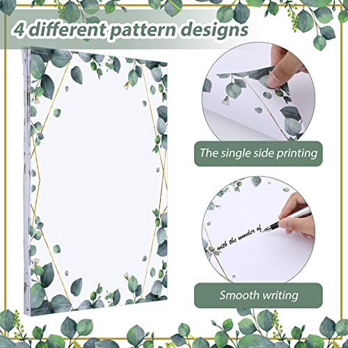 Teling 48 Sheets Decorative Printer Paper Writing Scrapbook Wedding Program Paper 8.27 x 10.6 Inches Greenery Flower Border Writing for Drawing Office Thank Greeting Stationery Supplies(Eucalyptus) - style: Eucalyptus