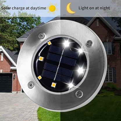 INCX 16 Pack 4.6 Inch Solar Ground Lights Outdoor, Waterproof, Cold White - color: Cold, size: 16 Pack