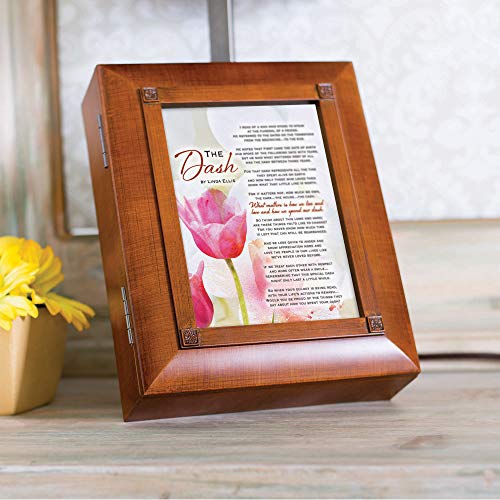 The Dash How We Live Love Floral Bereavement Woodgrain Remembrance Box