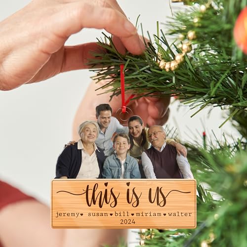 Personalized Custom Photo Ornament, This is Us w/Names & Year Date, Double-Sided Print, Custom Christmas Ornaments for Tree - style: This Is Us