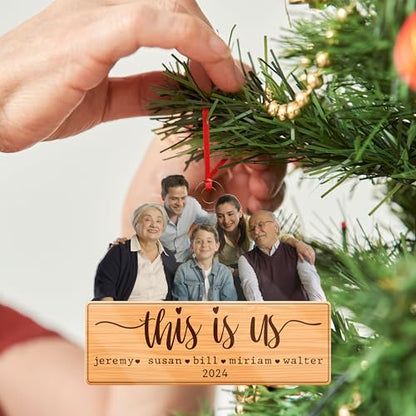 Personalized Custom Photo Ornament, This is Us w/Names & Year Date, Double-Sided Print, Custom Christmas Ornaments for Tree - style: This Is Us