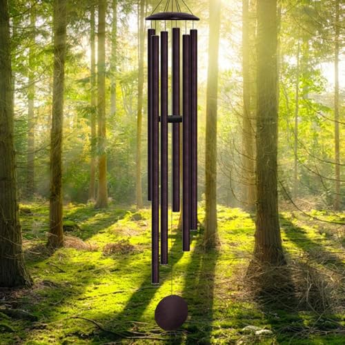 66" Extra Large Wind Chimes for Outside, 6 Thick and Bold Aluminum Tubes | Deep Tone Tuned Relaxing Melody Wind Chime, Big Wind Chimes for Garden Patio Decor, Great Gift Idea for Mother's Day (Bronze) - color: Bronze, size: 66"