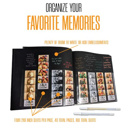2x6 Strip Album, Black Cover Black Pages, 2 Gel Pens, 5pk - color: Black, size: 5