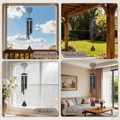 Cardinal Memorial Wind Chimes - Loss of Loved One Sympathy Gifts | Metal Windchime for Outdoor in Memory of Mother Father Grandparents Yard Patio Burial Decor Remembrance Bereavement Gift