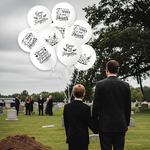 36 PCS Peace Funeral Memorial Balloons Remembrance Balloons Release in Sky | Celebration of Life Favors White Pigeon Balloon Ceremonies Anniversary Wedding Party Decoration Supplies in Heaven for Death