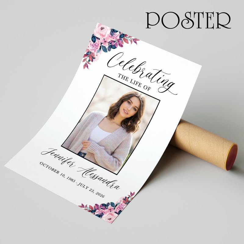 Celebrating the Life Memorial Sign Personalized - Funeral Welcome Sign, Celebration of Life Poster with Picture, Funeral Photo Display Board, In Loving Memory, Forever In Our Hearts Canvas #13 - color: Version #13