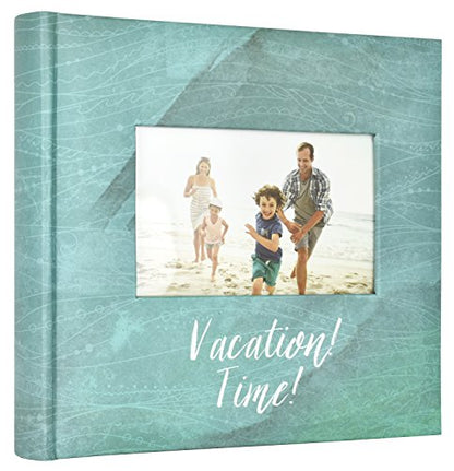 MCS Vacation Time Photo Album, 200-Pocket, 4x6, Blue Cover, 12x12 Pages - style: Vacation Time