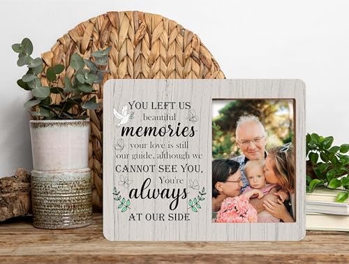 Memorial Picture Frame, In Loving Memory Wood Photo Frame, Sympathy Gifts Bereavement Gifts for Loss of Mom Dad Grandparents, You Left Us Beautiful Memories Frame, Funeral Remembrance Gifts -d03 - style: Memorial 01