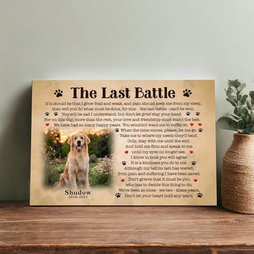 LOPHAW SHIPS NEXT DAY Personalized Dog Memorial Canvas Prints with Photo Name Date - Custom Pet Memorial Gifts for Dogs & Cats, Bereavement Remembrance Gifts, In Memory of Beloved Dog, Printed in USA