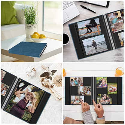 Zesthouse Photo Album Self Adhesive Pages, 60 Pages Magnetic Scrapbook Albums with Sticky Page, Photos Album Holds 8x10 & 5X7 & 4x6 & 6x8 & 3x5, Large Picture Book Ideal Gift for Family Wedding Baby - color: Black Blue, size: 11"x10.6"/Black 60 Pages