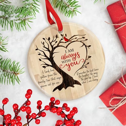 Jocidea Cardinal I Am Always with You - Memorial Christmas Ornament - Condolence Gift - Loss of Loved One Gift - color: Remember the Best Times, the Laughter and the Song