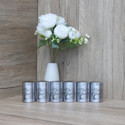 Small Urns for Human Ashes Set of 6 Mini Urn for Ashes 3 inches Keepsake Urns for Ashes container Memorial Ashes Container for Sharing Small Keepsake aluminum Urns Memorial Ashes Holder - size: Silver