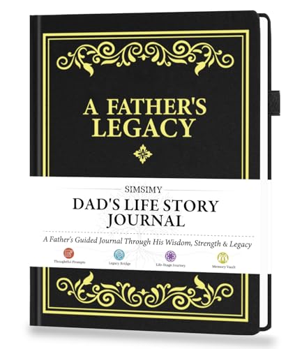 SIMSIMY Dad's Life Story Journal, A Family Keepsake with Prompt Questions for Dad to Share His Memories, Hardcover Book Gift for Father's Day Birthday Christmas - color: Black, size: Dad's Life Story Journal