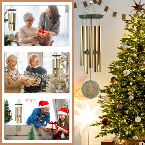 Astarin's Tree of Life Wind Chimes 36in for Mom Grandma Garden - color: Christmasbox