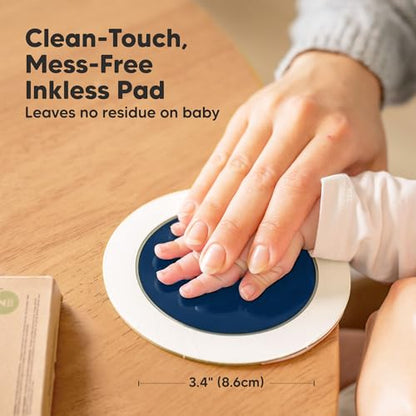 2pk Inkless Baby Hand and Footprint Kit Mess Free Ink Pad (Navy, Round) | Round Size, Newborn Keepsake, Dog Nose, Paw Print Kit, Clean Touch Ink Pads, Baby Handprints Footprints Kit, New Mom Gifts - color: Navy, size: 2-Pack, Round 3.4" x 3.4"