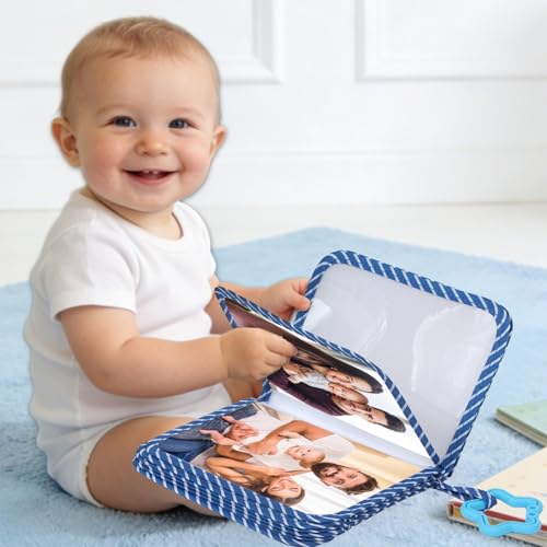 QOUBAI Baby's My First Family Album Soft Photo Cloth Book Holds 4x6 Family Pictures My First Book of Photos Baby Memory Album Gender Neutral Gift for Babies Newborn Toddler Baby Shower Moon - style: Love You to the Moon