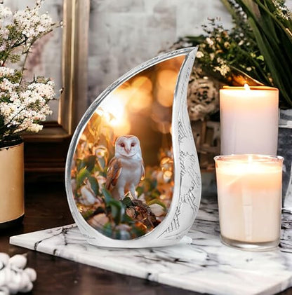 Owl Urn - Tear Drop Urns - Cremation Urns for Human Ashes Adult Male - Decorative Urns - Adult Urns for Human Ashes Women (10 inch Pack of 1) - size: Large