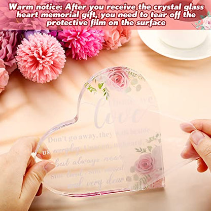Yookeer Sympathy Gift Bereavement Gift Acrylic Heart in Memorial of Loved One, Loss of Father, Mother Condolence for Table Remembrance Decorations(6 x 6 x 0.6 Inch)