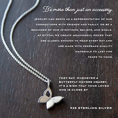 EFYTAL Sympathy Gifts for Loss of Loved One, 925 Sterling Silver Butterfly Memorial Necklace for Women, Bereavement Gift Ideas, Grief Miscarriage Gifts for Mothers