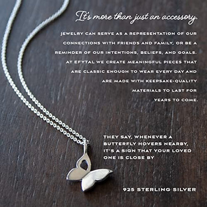 EFYTAL Sympathy Gifts for Loss of Loved One, 925 Sterling Silver Butterfly Memorial Necklace for Women, Bereavement Gift Ideas, Grief Miscarriage Gifts for Mothers