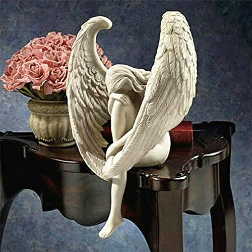 EatingBiting 5.9" Outdoor Redemption Angel Statues Fairy Statue Yard Garden Decoration Indoor Resin Craft Art Decor Home Sculpture Souvenir Party Accessorie Religious Garden Polyresin Antique Stone