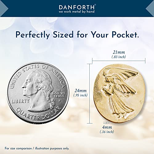 DANFORTH Gold Plated Pocket Angel Token Bag of 6, Lead-Free Pewter Coins | Guardian Angel Pocket Charms, Keepsake Coins for Encouragement, Remembrance & Spiritual Gifts | Made in USA - color: Gold Plated Angel Coins Bag of 6