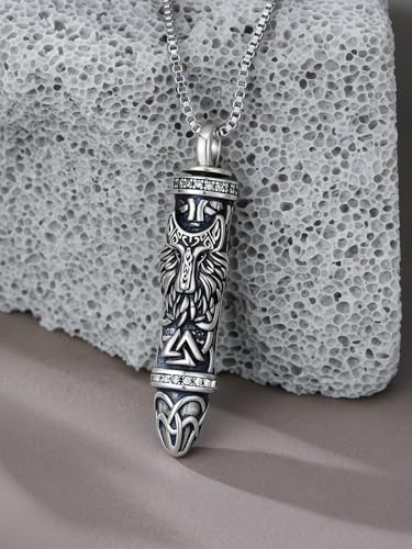 JKR Keepsake Urn Necklace for Ashes Cremation Jewelry Memorial Gift | Keepsake Necklace for Ashes Cremation Jewelry Sympathy Gifts for Loss of Loved One Women Men Dad Husband Mom Wife - style: 8-Bullet-Wolf