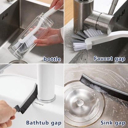 CRAFNEW 11Pcs Crevice Cleaning Brush Set, Hard Bristle Gap Cleaner Brushes | Ideal for deep cleaning gaps, kitchens, sinks, bathrooms, tight spaces, corners, bottles, cups, teapots