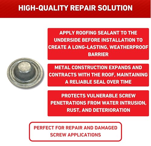 Metal Screw Caps from EAGLE 1 - Seals Over Existing Screws Heads to Prevent leaks- Easy to Install-Gloves Included (100)