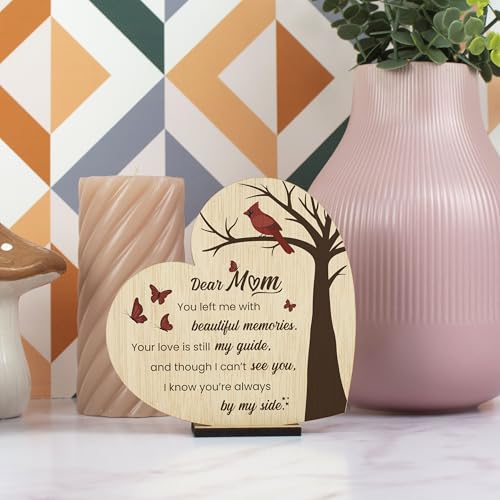 Memorial Plaque for Loss of Mother Wooden Sympathy Sign in Loving Memory of Mom Bereavement & Condolence Gift - color: Loss of a Mother