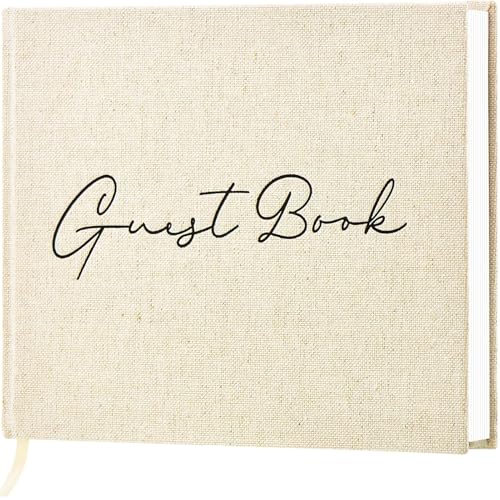 Lankaiva Wedding Guest Book, Guest Book Wedding Reception - Classic Baby Shower Guest Book, 100 Blank Pages for Bridal Shower Birthday Graduation Sign in and Photos, Beige - color: Beige