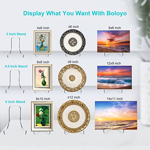Boloyo Flat Back Acrylic Plate Display Stand, 6 Inch 2PC Clear Acrylic Display Holder Easel Base for Home Office Kitchen School Art Display - color: Flat Back, size: 6 inch(2PC)