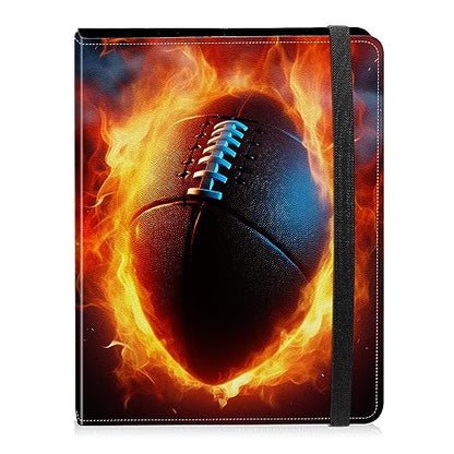 Photo Album 4x6 Photos - 60 Photos Capacity PU Leather Cover Photo Album with Strong Elastic Band, Portable Picture Album for Family Wedding Wedding Anniversary, Fire Football - color: Fire Football