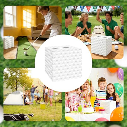 Golf Card Box Sports Party Favors Post Box Cardboard Receiving Money Holder for Golf Theme Wedding Reception, Baby Showers, Anniversary, Birthday Party, Graduation Table Centerpiece Decorations - style: Golf