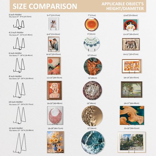 LIONWEI LIONWELI Black Decorative Plate Stand Holder Picture Frame Stand Easel Display Stand - size: 3 inch (2 pieces)