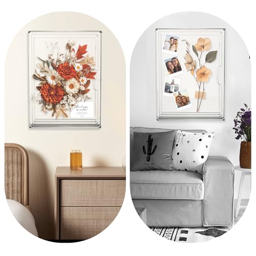 BOHOIDEE 11 x 15 Shadow Box Frame Display Case with Magnetic Door, Clear Acrylic Shadow Memory Box Frame for Flower Baby Pet Wedding Photo(1, Large-Clear) - size: Large-Clear