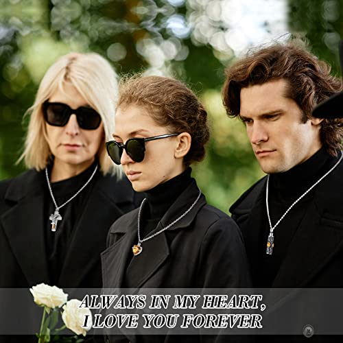 Jexine 10 Pcs Urn Necklace Cremation Jewelry for Men - color: Champagne