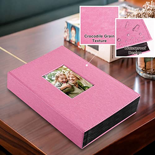 Ywlake Photo Album 4x6 300 Pockets, Leather Photo Albums Holds 300 Horizontal Only Pictures Pink - color: Pink, size: 300 Pockets