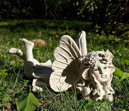 MeritMode Fairy Garden Figurines - Angel Statue with Butterfly - style: fairy Garden statue