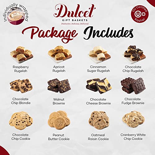 Dulcet Gift Basket Gourmet Brownie and Cookie Snack Signature Gift Basket-Includes a Variety of Pastries in an Elegant Hand Assembled Tin Box, Great for Christmas, Happy Holidays for Friends, Family, Workers, and Colleagues - style: Holiday