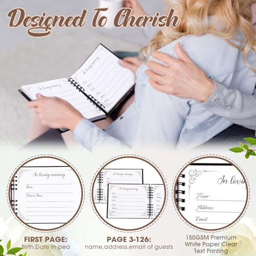 64 Pcs Funeral Guest Book Set for Memorial Service, Black, Cardinal - color: Black, style: Cardinal