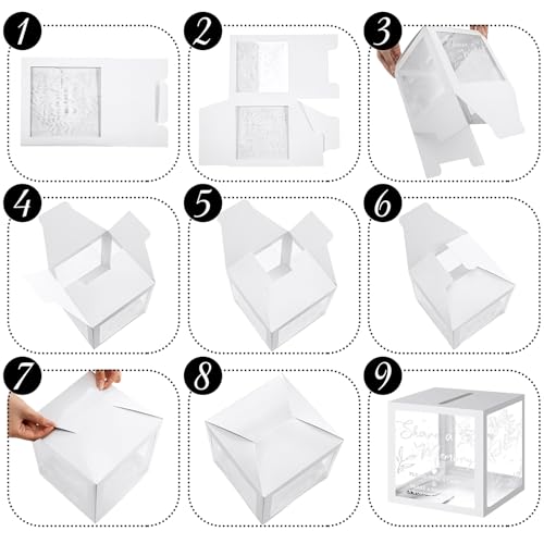 Pajean 50 Pcs Greenery Share a Memory Card, Celebration of Life Cards Box - color: White