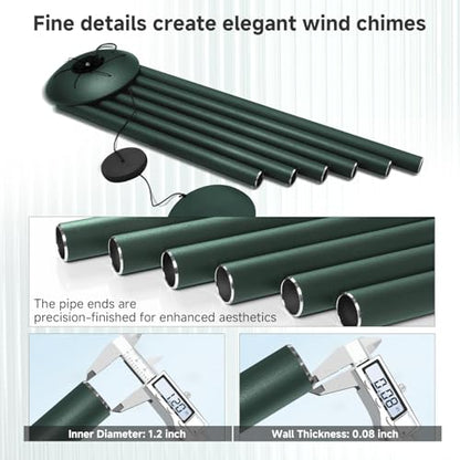 45" Large Wind Chimes for Outside, 6 Thick and Bold Aluminum Tubes (Forest) - color: Forest