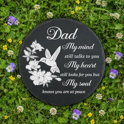 Dad Memorial Stone Memorial Gifts for Loss of Dad, Loss of Father Sympathy Gifts in Memory of Dad Grave Garden Stepping Slate Stones