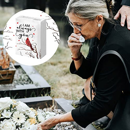 Sinmoe 50 Pcs Funeral Pocket Tissues Travel Size Memorial Favors | 3 Ply Cardinal Facial Tissue, Celebration of Life Gift, Funeral Guest Supplies, Family Relatives Friend, Memorial Service Use