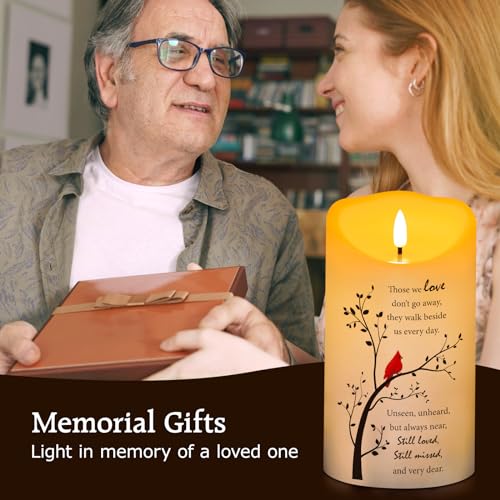 Flameless Memorial Candle, Real Wax LED Light with Remote Sympathy Gifts for Loss of Loved One, Mother, Father - Remembrance Gift (4" x 7") - color: Those We Love Don’t Go Away