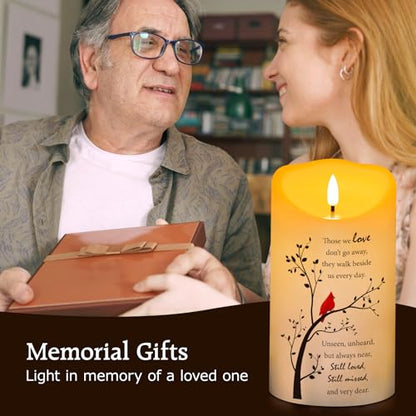 Flameless Memorial Candle, Real Wax LED Light with Remote Sympathy Gifts for Loss of Loved One, Mother, Father - Remembrance Gift (4" x 7") - color: Those We Love Don’t Go Away